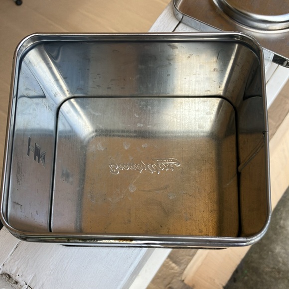 Beauty Ware by Lincoln Chrome Tea Cannister w. Lid 6.15x4.5x5" - Picture 12 of 17